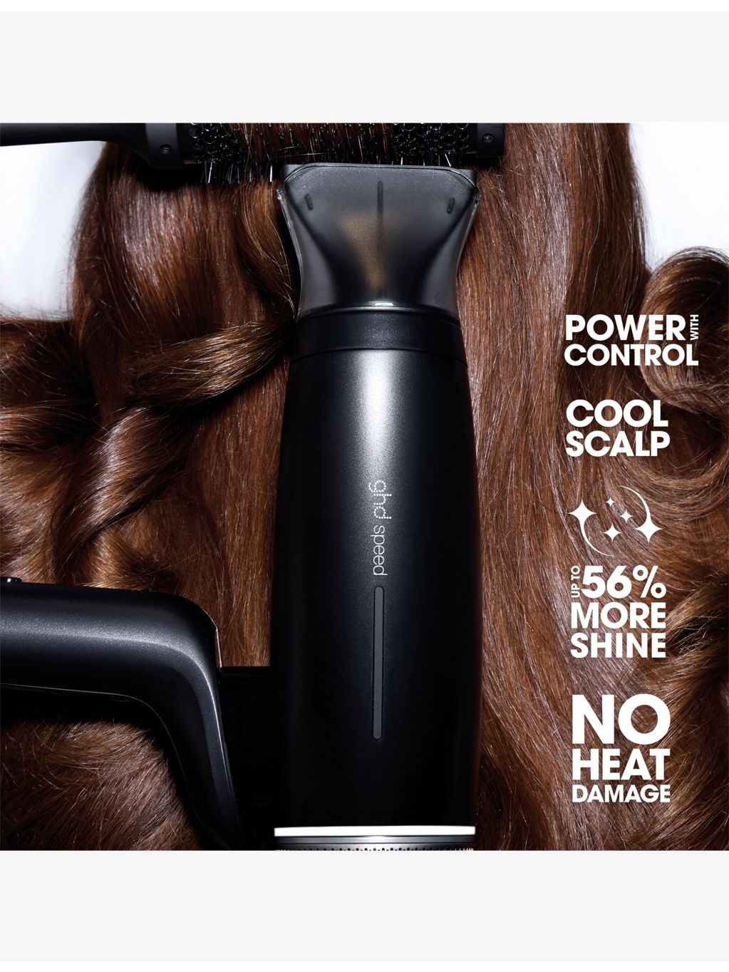ghd Speed black hair dryer with halo technology (British brand)