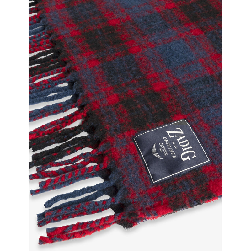 Zadig Voltaire Joan tartan wool-blend scarf 190cm (British brand)