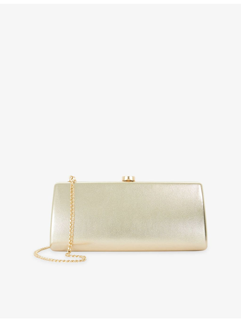 Dune Belinda woven clutch with gold-tone chain strap, UK version