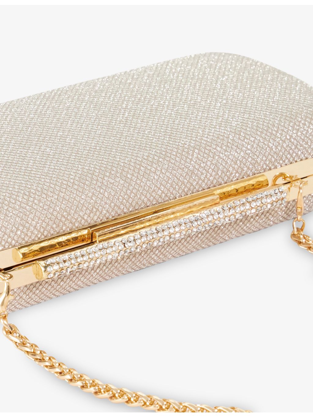 Dune woven clutch bag with crystal embellishment 23cm (British brand)