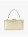 Dune metallic leather bag with crystal handle and chain strap (British brand)