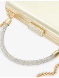 Dune metallic leather bag with crystal handle and chain strap (British brand)