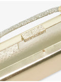 Dune metallic leather bag with crystal handle and chain strap (British brand)