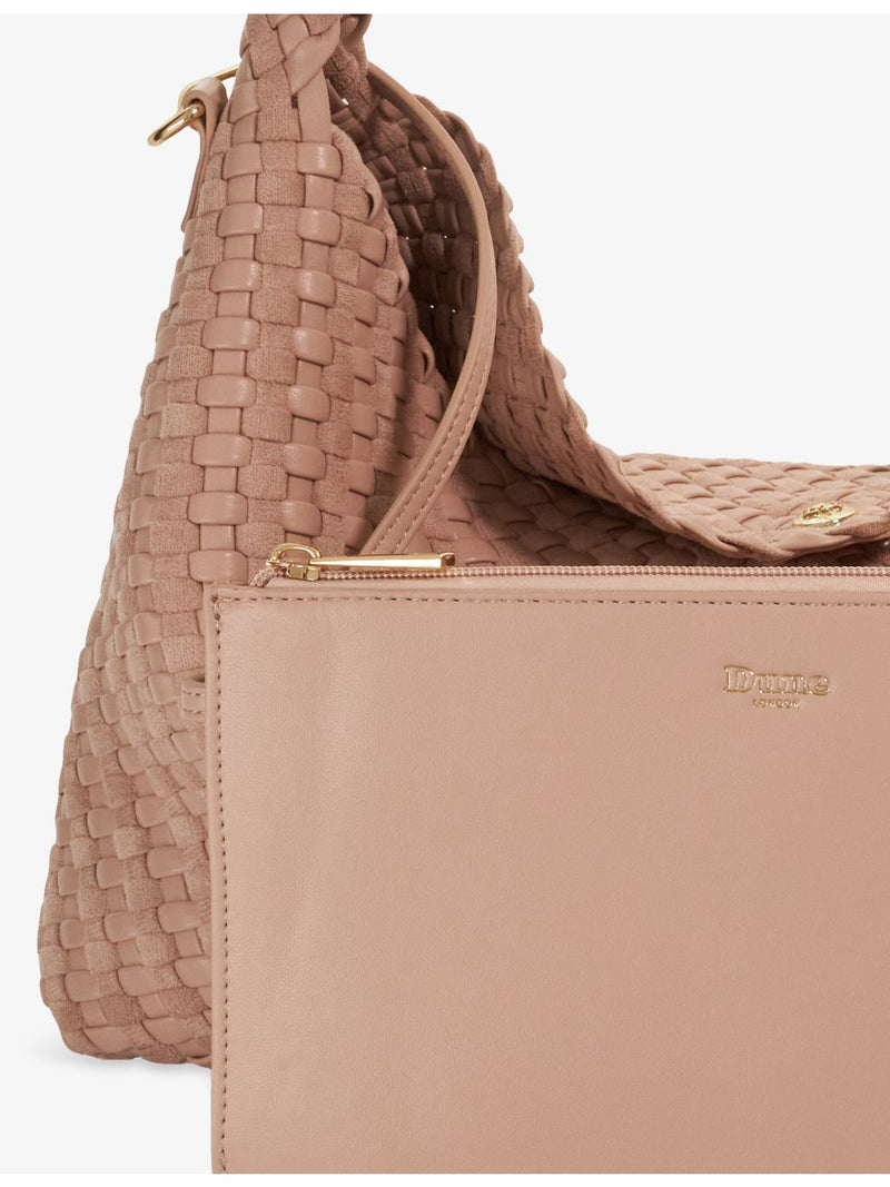 Dune large woven faux-leather shoulder bag - British product