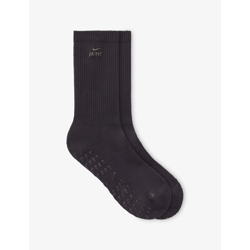 Dri-FIT Pilates Grip Cotton-Blend Crew Socks - DARK SEPIA - S