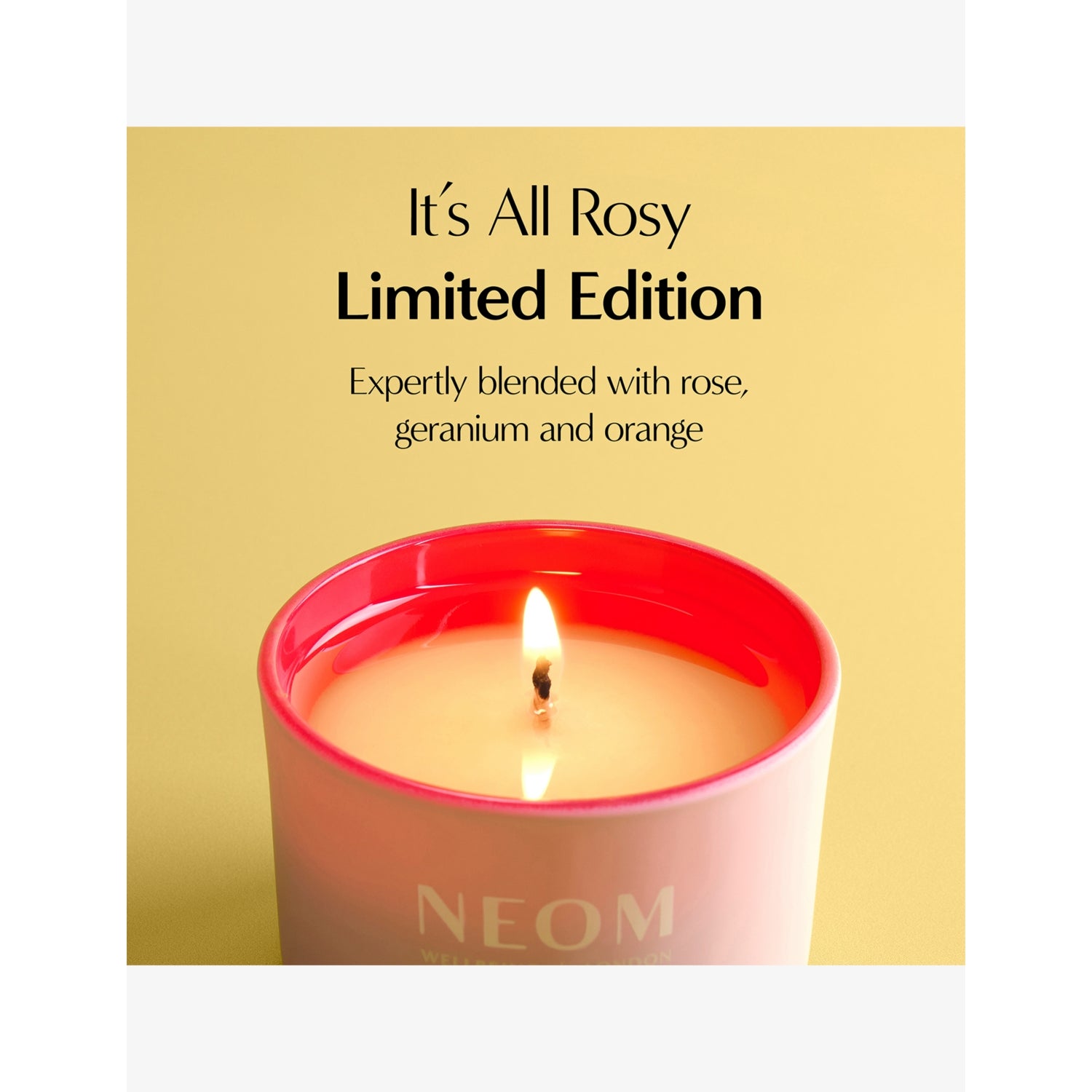 NEOM It's All Rosy scented candle 75g, imported from the UK