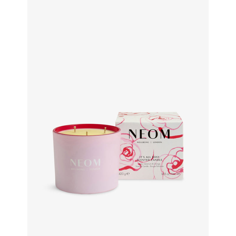 NEOM Wellbeing It's All Rosy three-wick candle 420g - British product