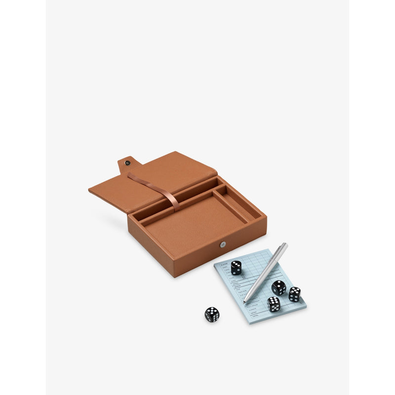 Reverra Yatzy game in vegan leather case with five dice - British product