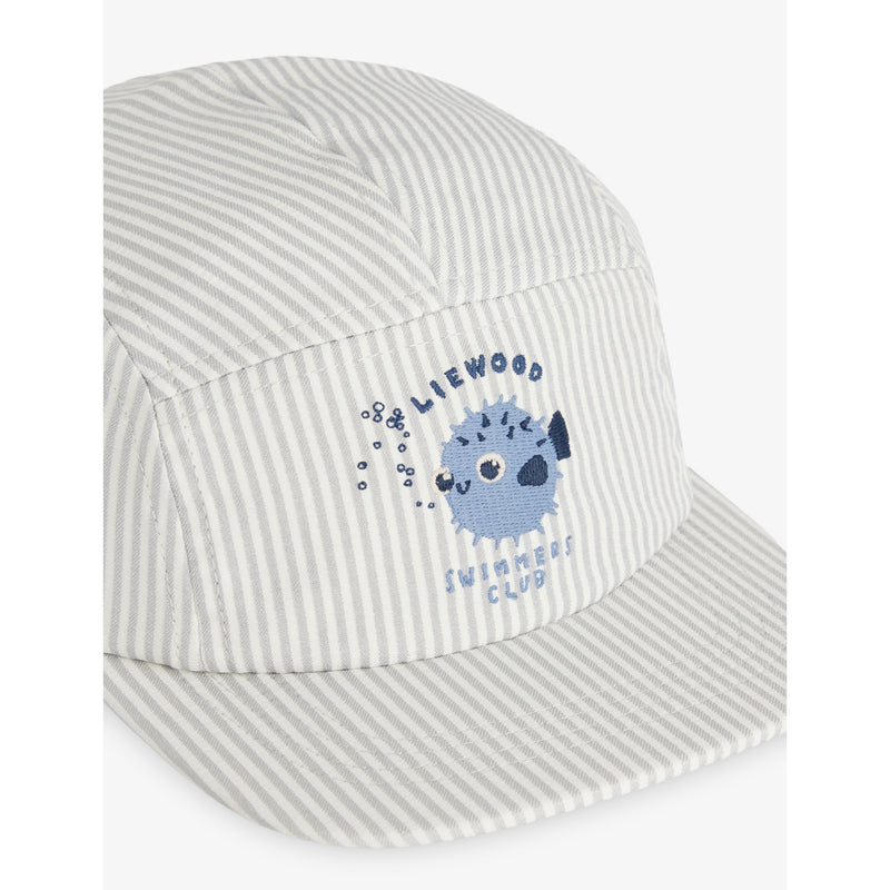 Liewood Rory striped cotton-seersucker cap for kids, imported from the UK
