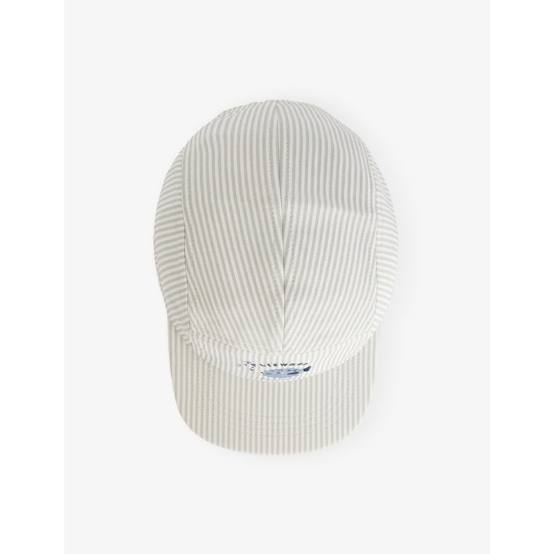 Liewood Rory striped cotton-seersucker cap for kids, imported from the UK