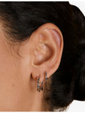 Astrid & Miyu Illusion Twist hoop earrings, rhodium-plated sterling silver, (British brand)