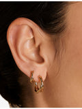 Astrid & Miyu twist huggies 18ct gold-plated sterling silver - British product