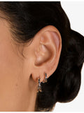 Astrid & Miyu rhodium-plated sterling silver huggies, imported from the UK