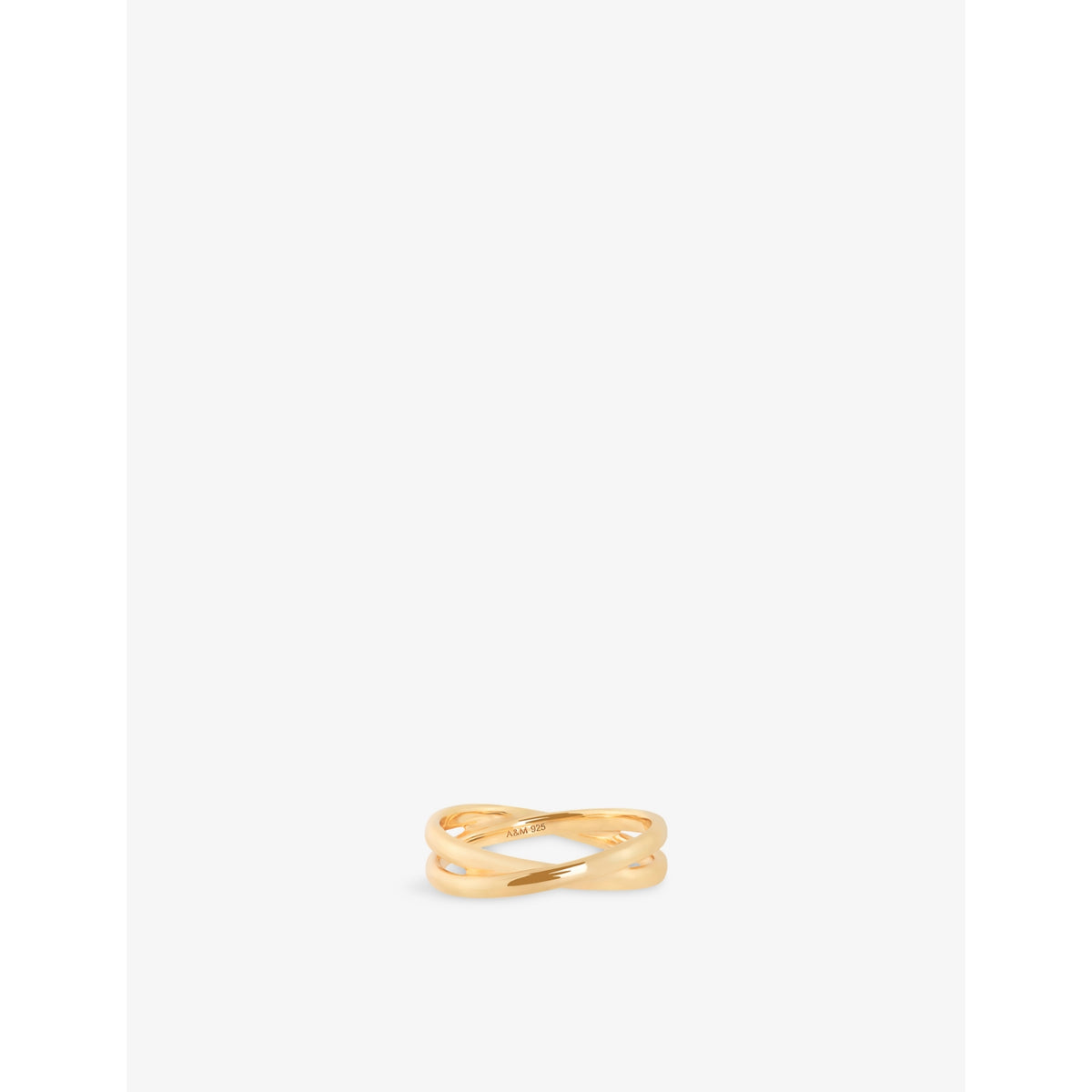 Illusion Twist 18ct Yellow Gold-Plated Sterling-Silver Band Ring - L