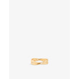 Illusion Twist 18ct Yellow Gold-Plated Sterling-Silver Band Ring - L