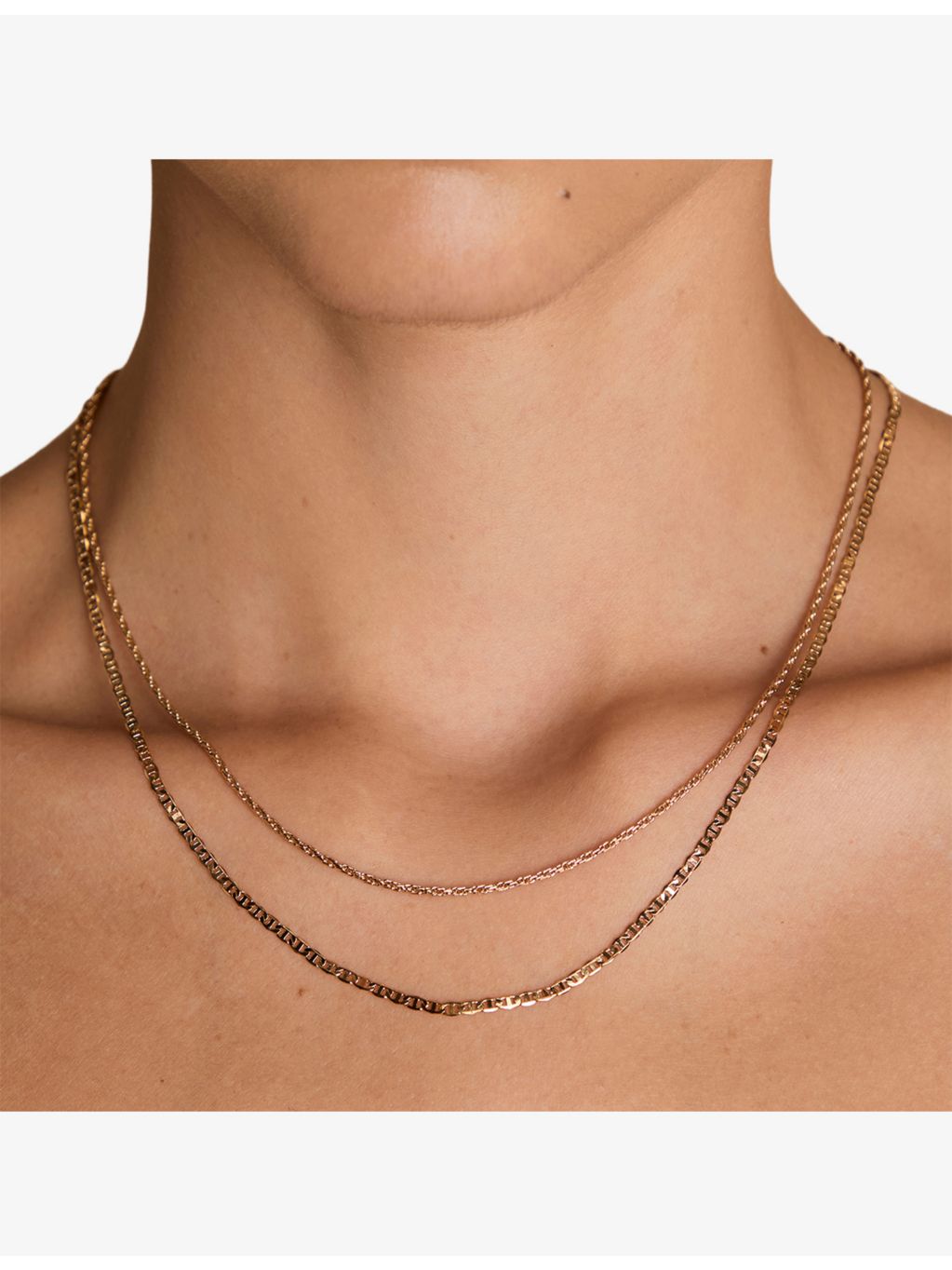 Astrid & Miyu Illusion double chain necklace 40-45cm gold-plated brass (British brand)