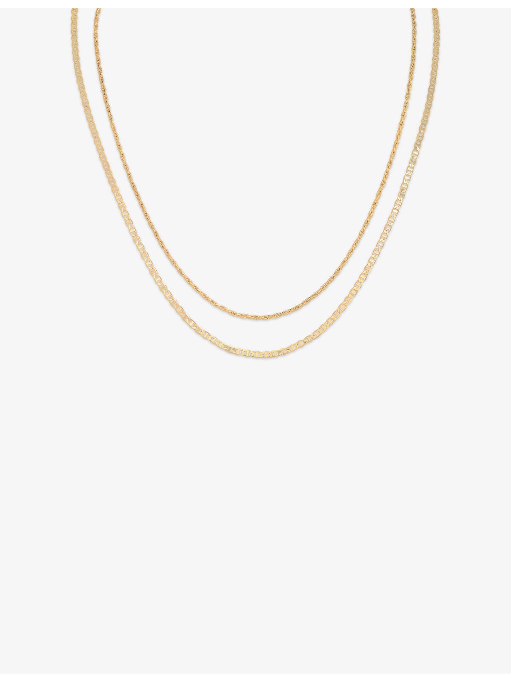 Astrid & Miyu Illusion double chain necklace 40-45cm gold-plated brass (British brand)