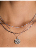 Astrid & Miyu Illusion double chain rhodium-plated brass necklace (British brand)