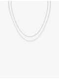 Astrid & Miyu Illusion double chain rhodium-plated brass necklace (British brand)
