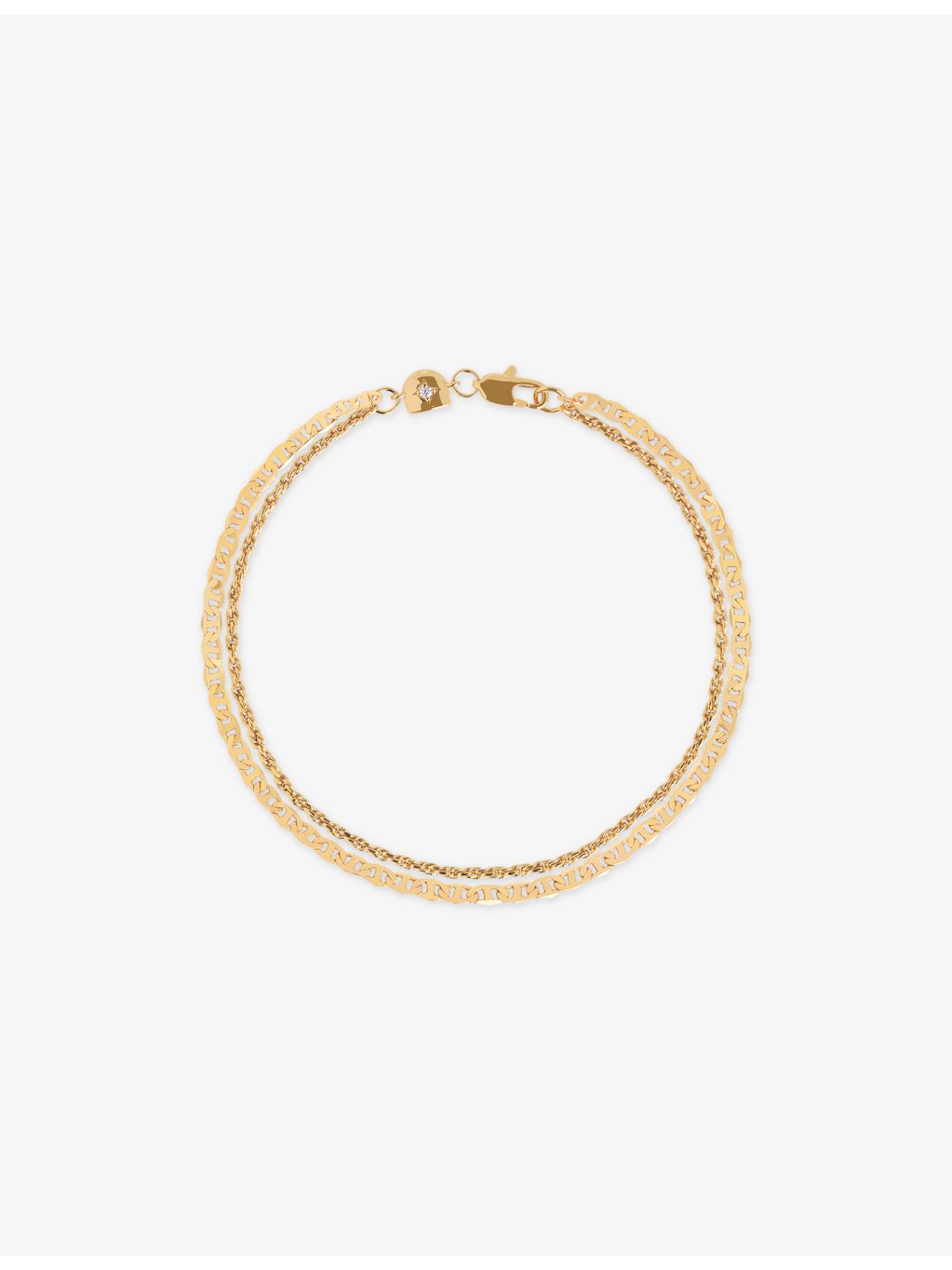 Astrid & Miyu double chain bracelet in 18ct gold-plated brass - British product