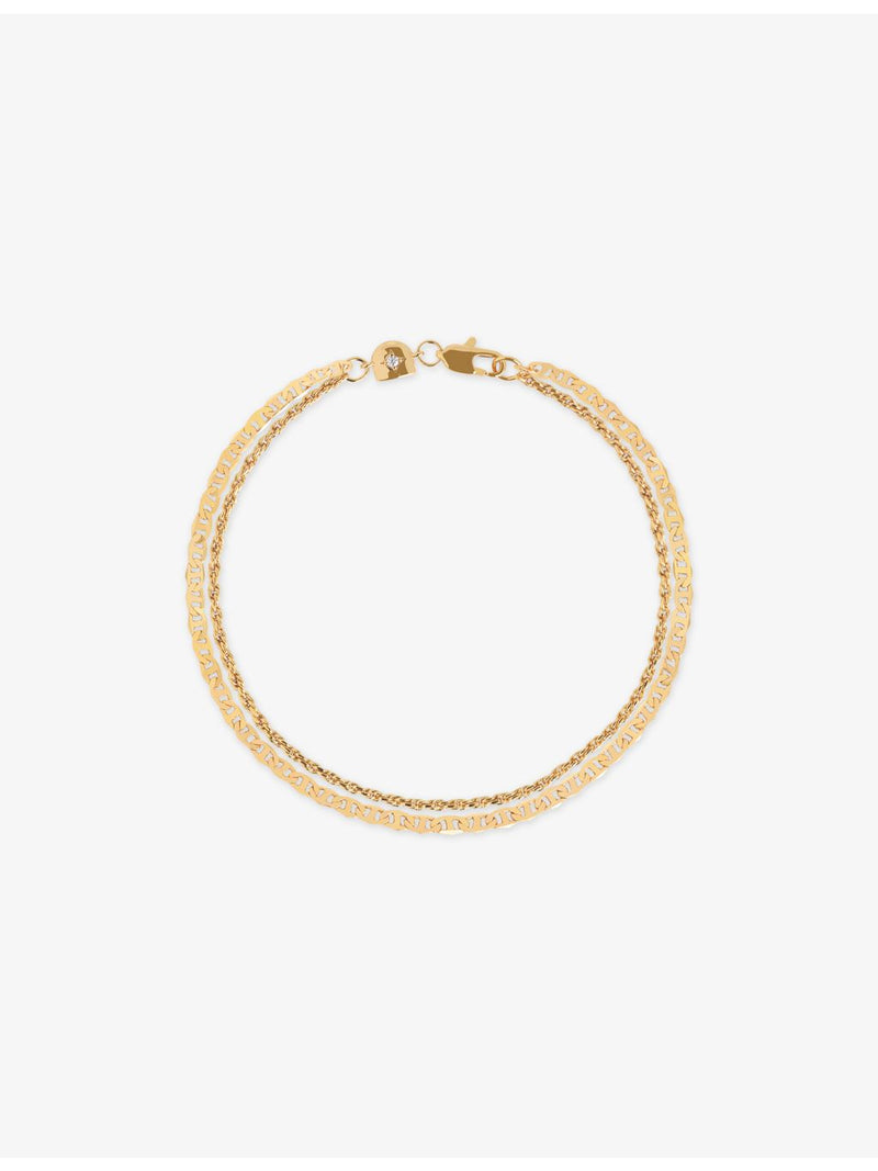 Astrid & Miyu double chain bracelet in 18ct gold-plated brass - British product