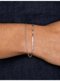 Astrid & Miyu rhodium-plated brass double chain bracelet, adjustable (British brand)