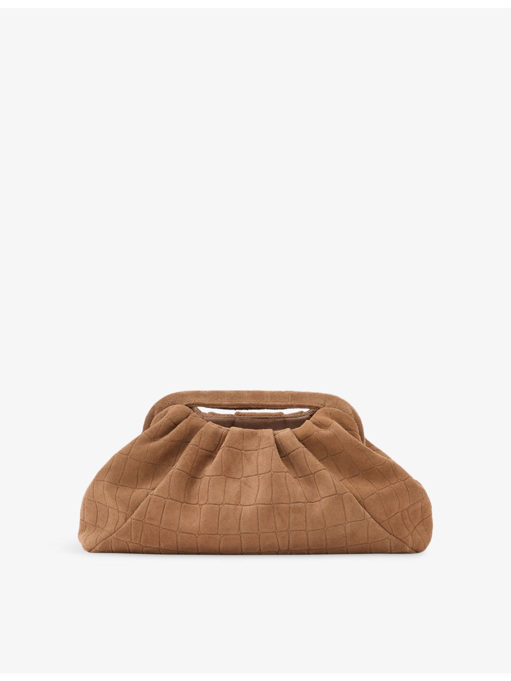 Reiss June mock-croc suede clutch bag, imported from the UK
