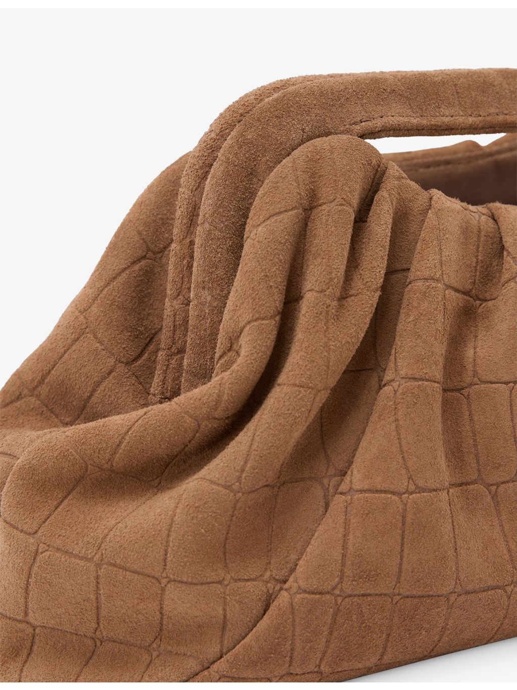Reiss June mock-croc suede clutch bag, imported from the UK