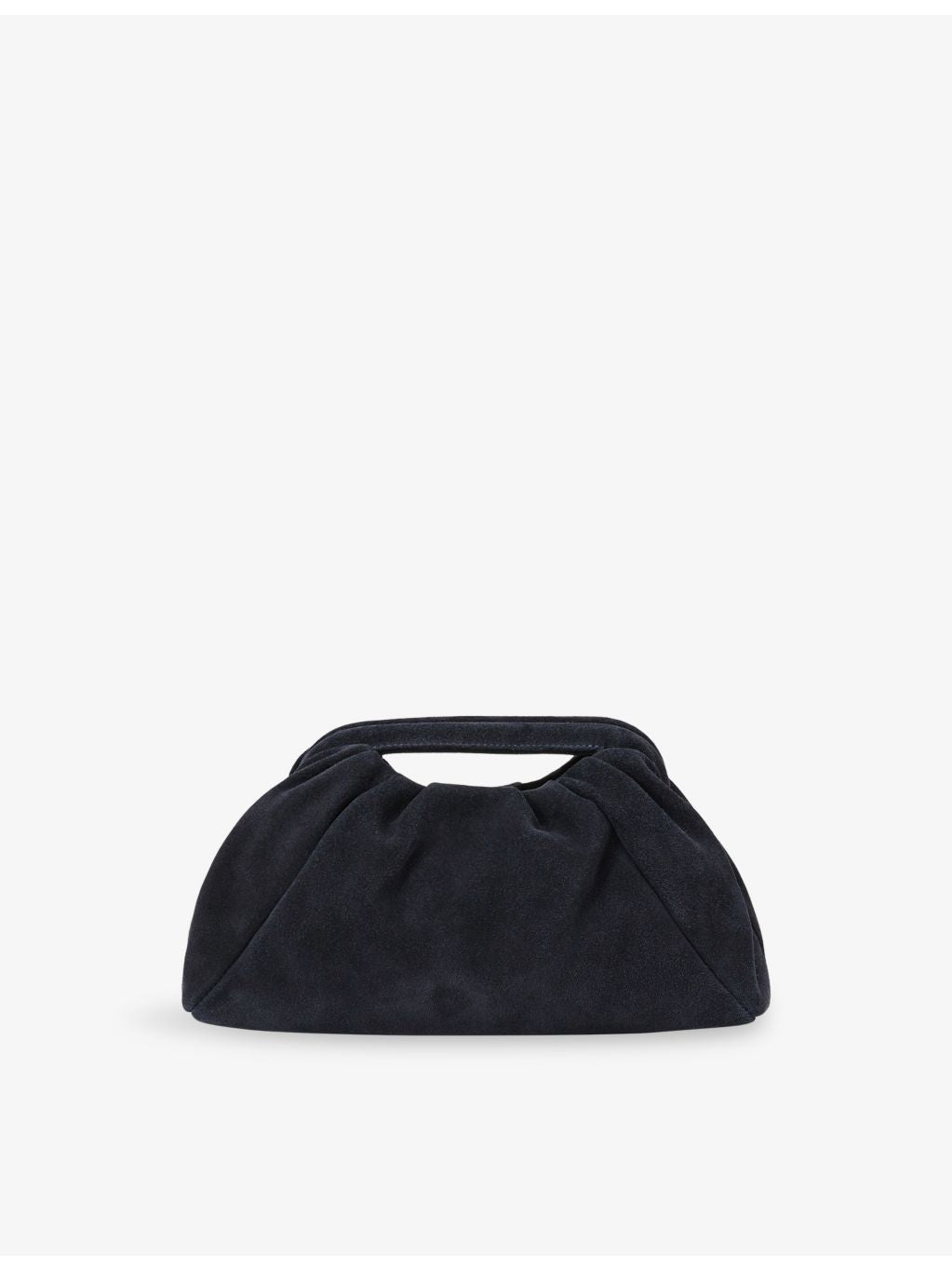Reiss June suede clutch bag with chain strap, imported from the UK
