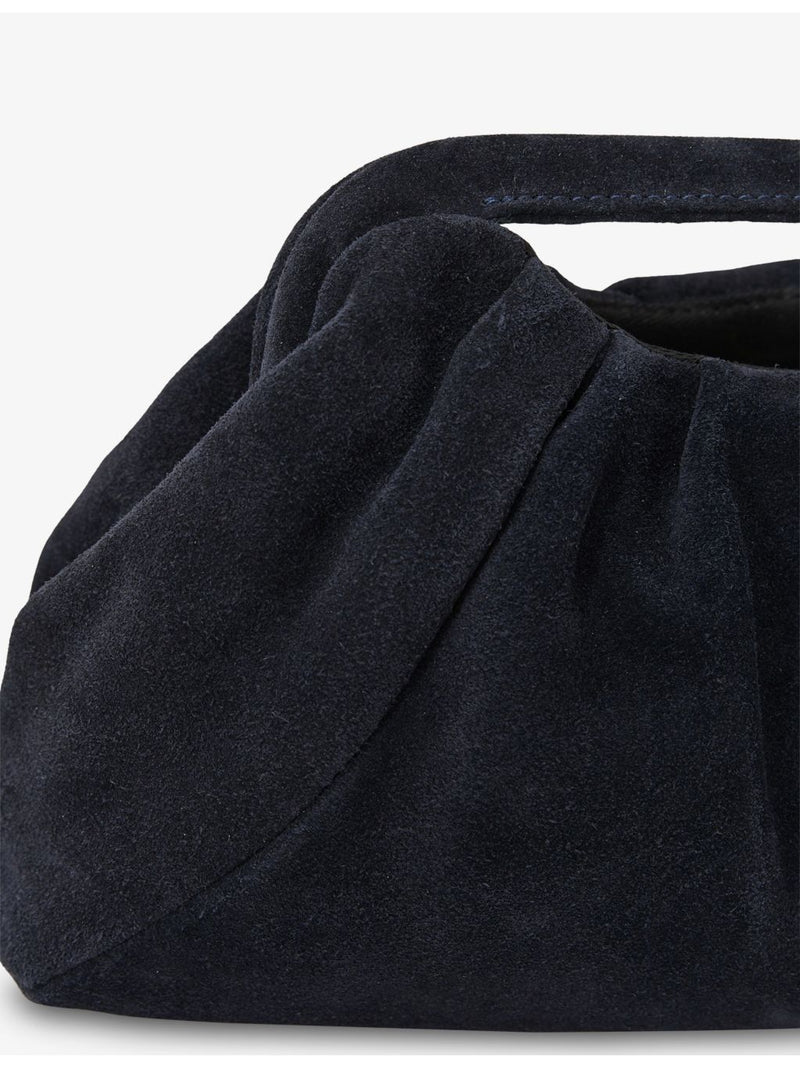 Reiss June suede clutch bag with chain strap, imported from the UK