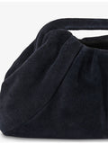 Reiss June suede clutch bag with chain strap, imported from the UK