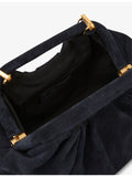 Reiss June suede clutch bag with chain strap, imported from the UK