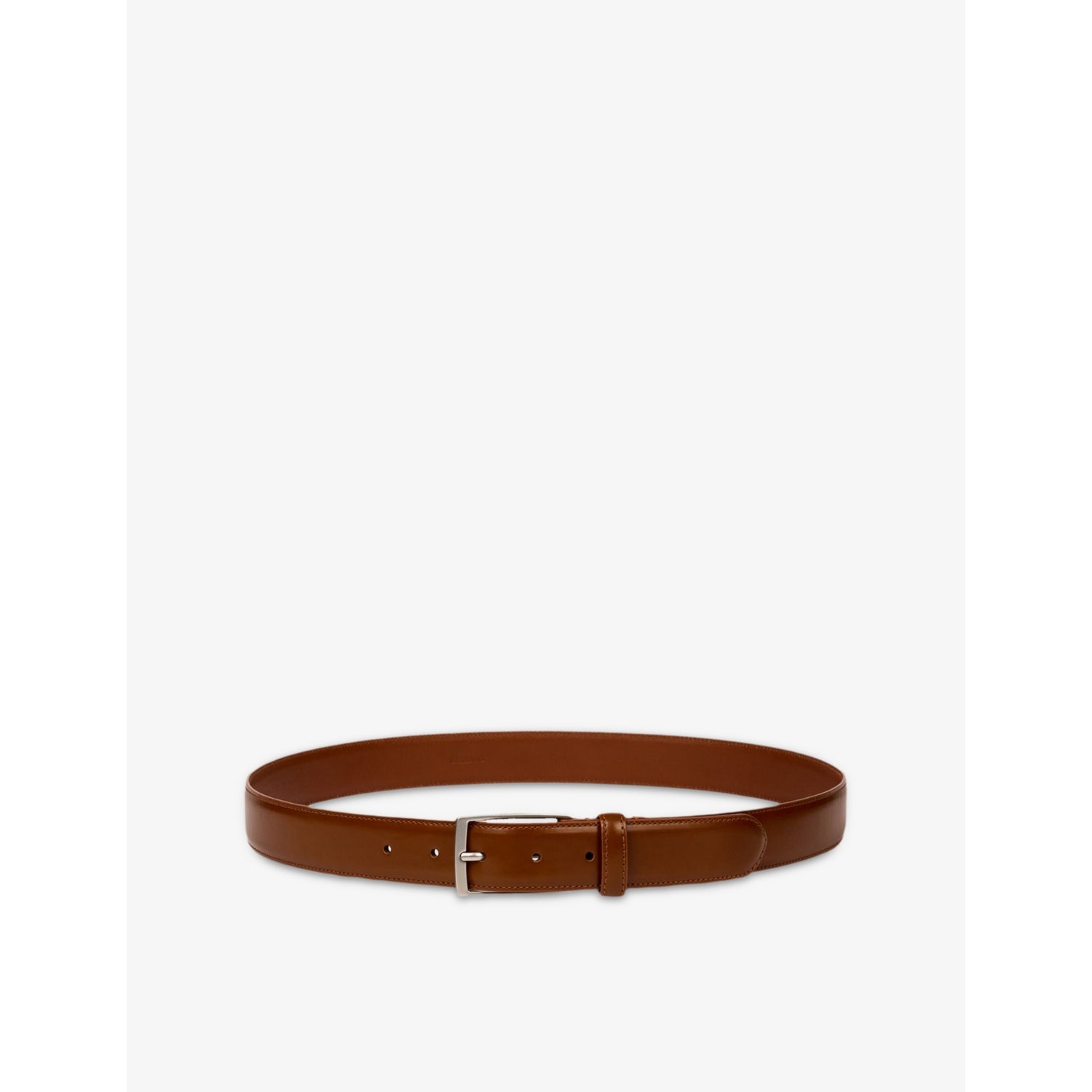 Branded-Buckle Leather Belt - 32