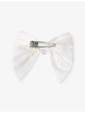 Maje charm-embellished silk bow barrette, imported from the UK
