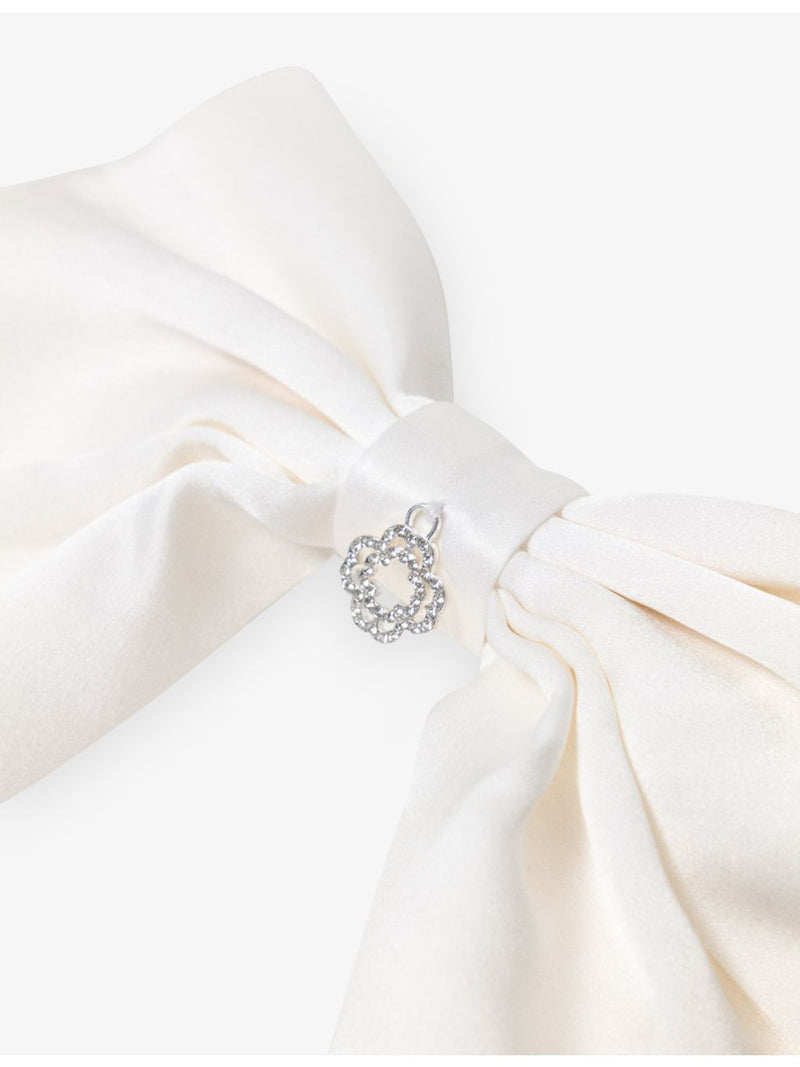 Maje charm-embellished silk bow barrette, imported from the UK