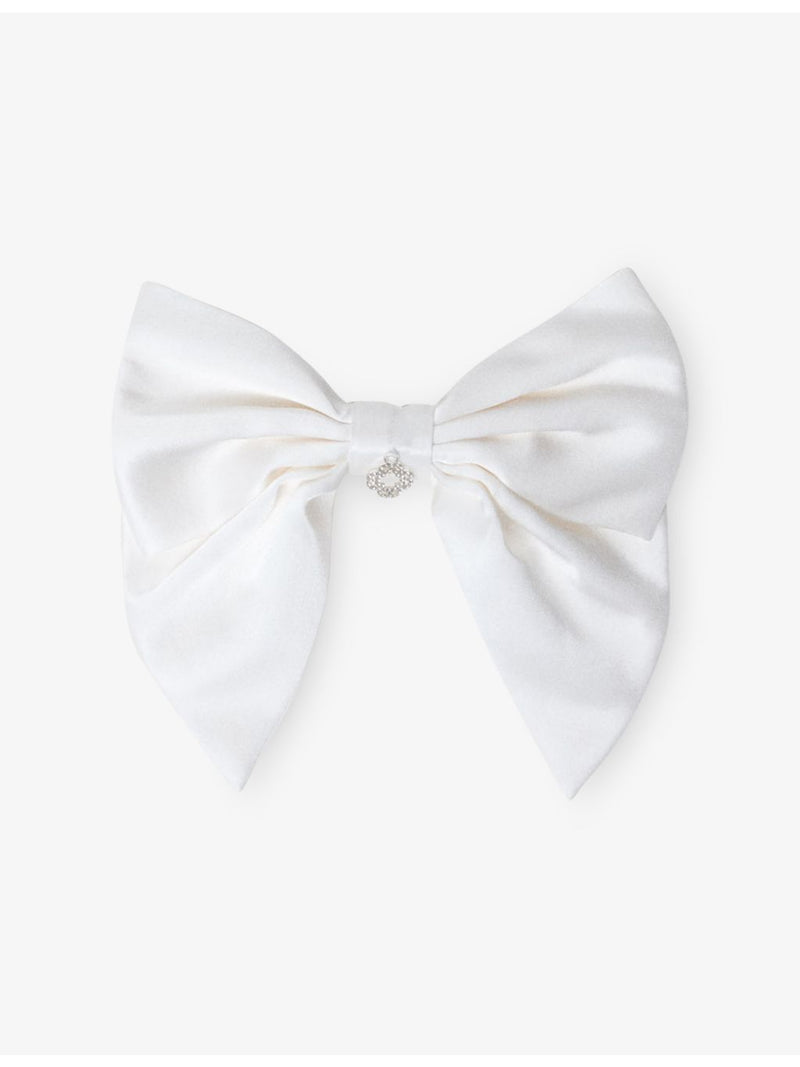 Maje charm-embellished silk bow barrette, imported from the UK