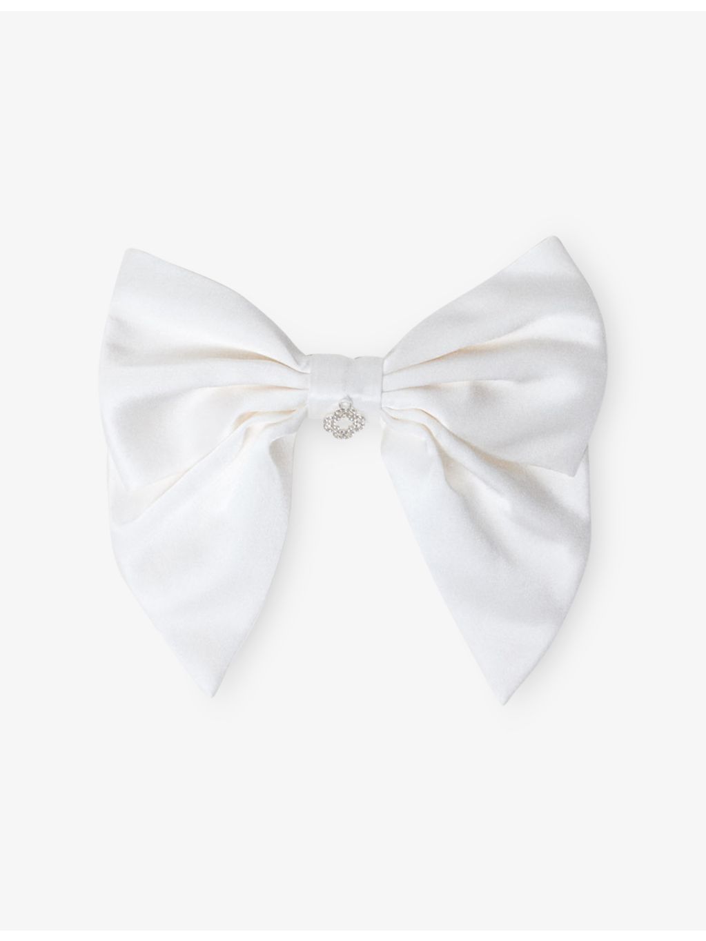 Maje charm-embellished silk bow barrette, imported from the UK