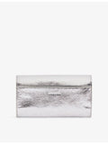 Sandro Mambo metallic-leather clutch bag with chain strap, UK version