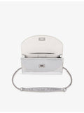 Sandro Mambo metallic-leather clutch bag with chain strap, UK version