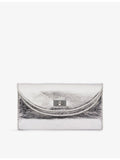 Sandro Mambo metallic-leather clutch bag with chain strap, UK version