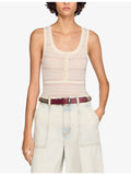 Sandro curved buckle leather and metal belt (British brand)