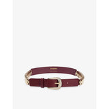 Curved-Buckle Leather and Metal Belt - 22