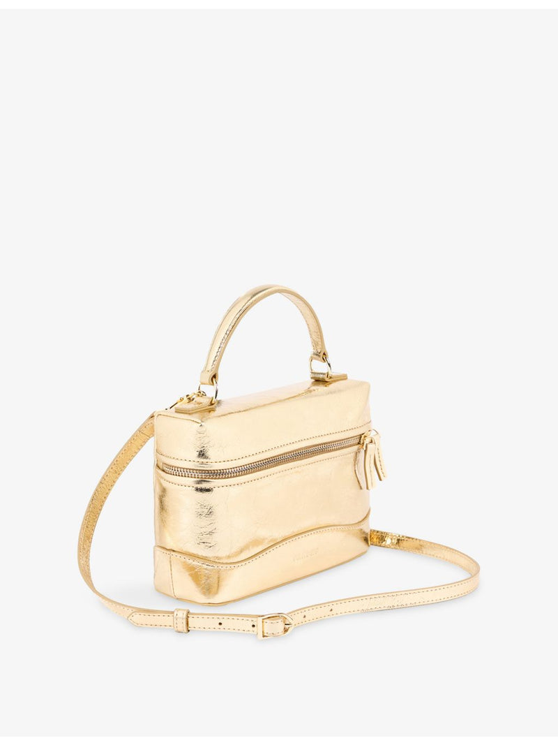 Sandro metallic-leather top-handle bag, UK version