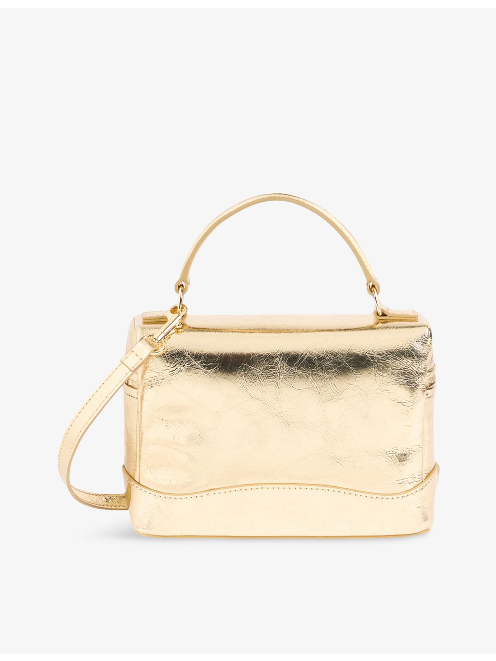 Sandro metallic-leather top-handle bag, UK version