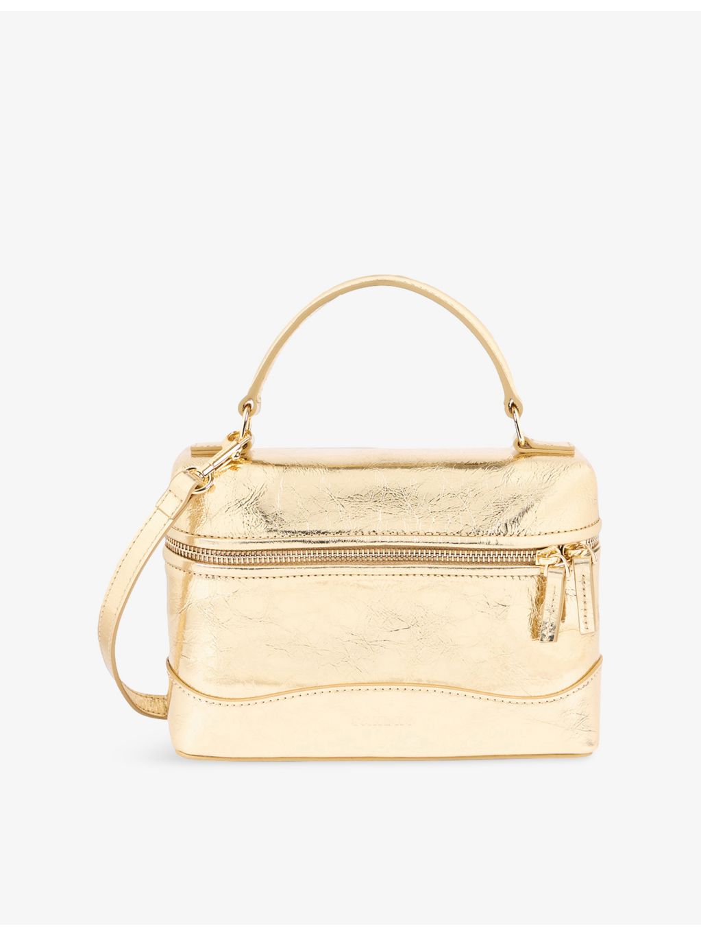 Sandro metallic-leather top-handle bag, UK version