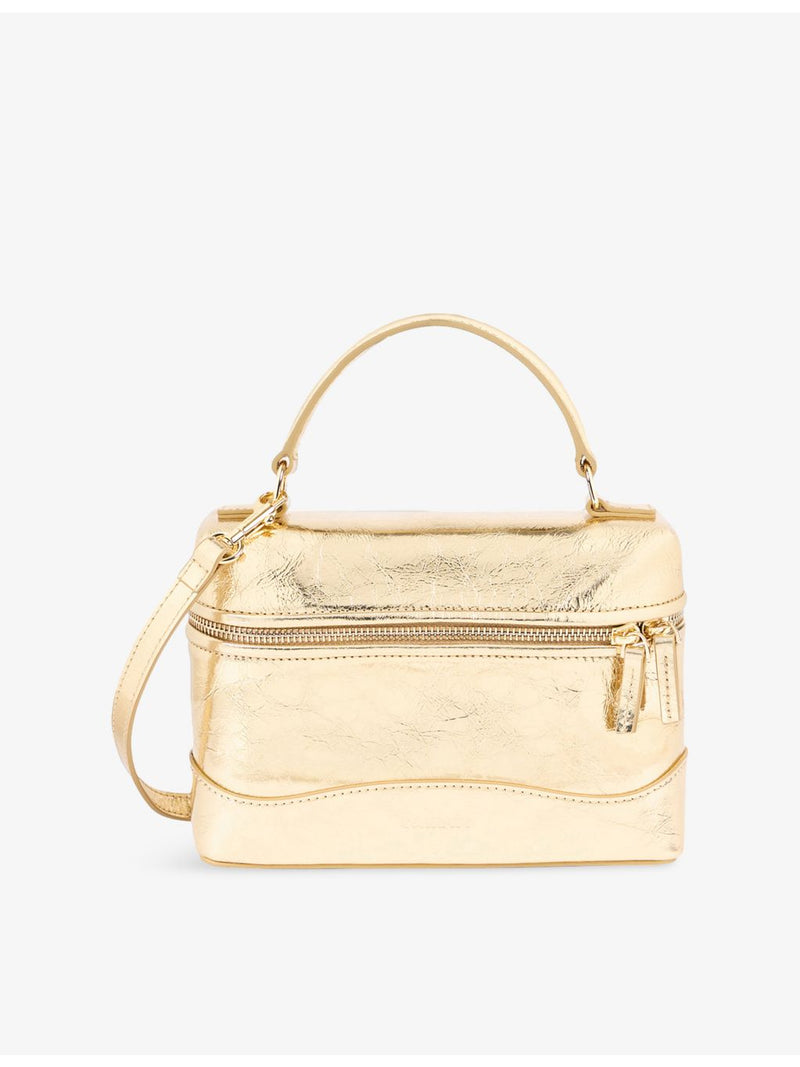 Sandro metallic-leather top-handle bag, UK version