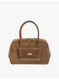 Sandro Ezmeh suede top-handle bag 32cm, imported from the UK