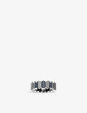 APM Monaco Up And Down Sterling Silver Blue Cubic Zirconia Ring