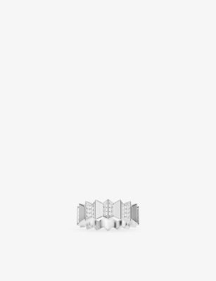 APM Monaco Up And Down Sterling Silver and Cubic Zirconia Ring