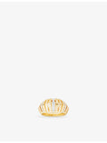 APM Monaco 18ct gold plated cubic zirconia ring - British product